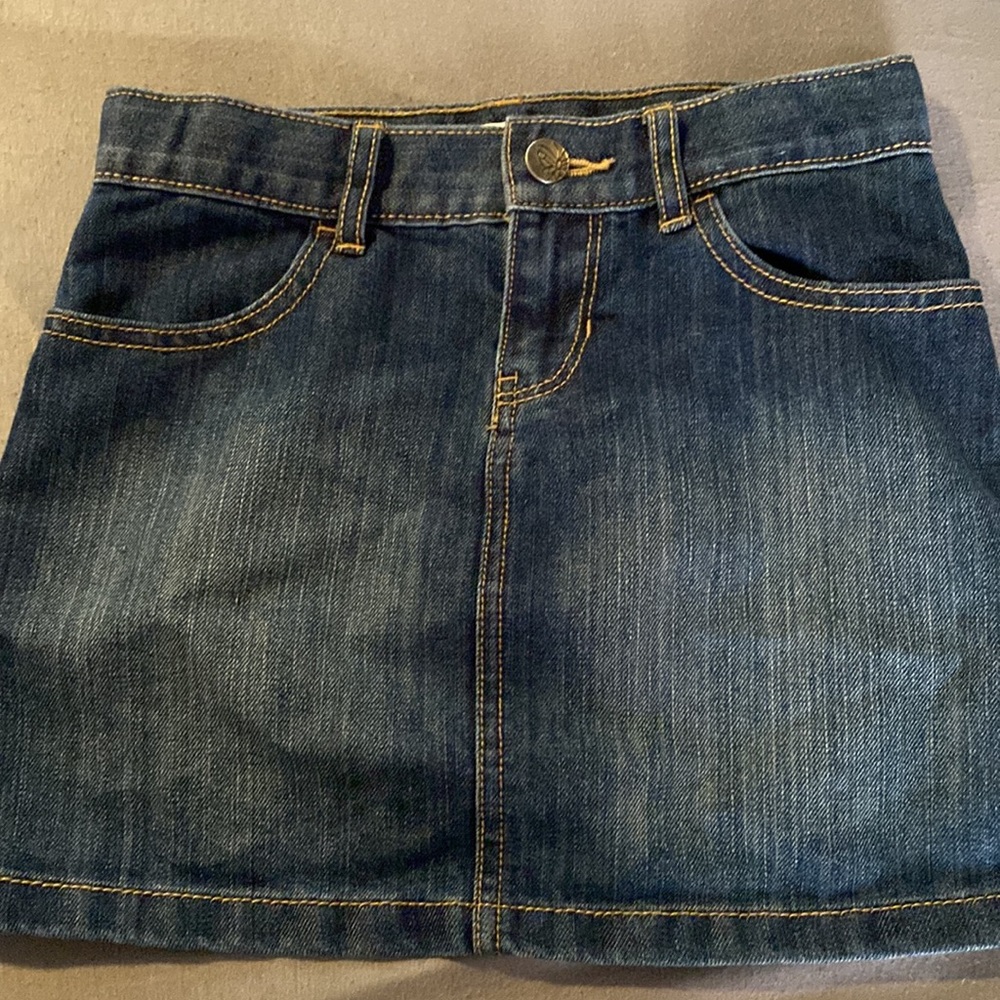 The Children’s Place Girls Denim Mini Skirt Adjustable Waist Size 8